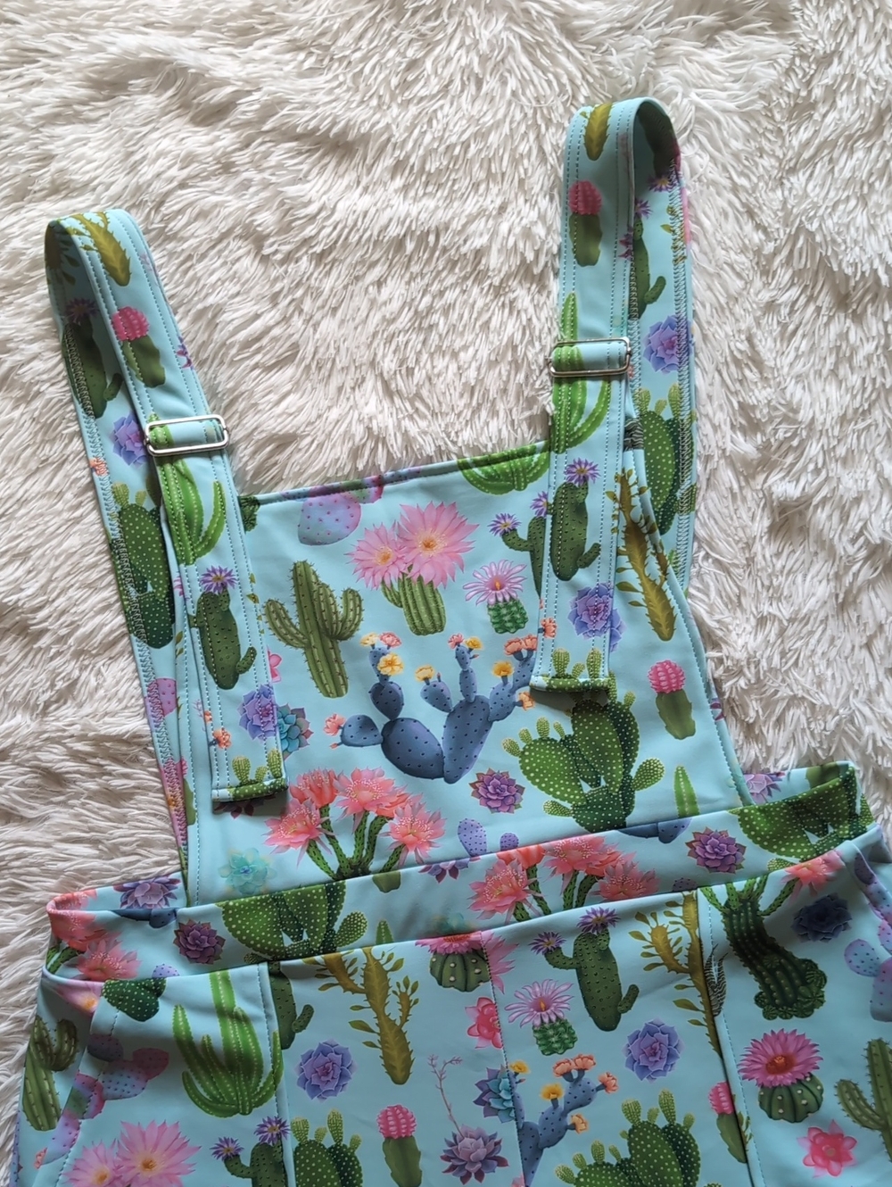 Blackmilk Crazy Plant Lady Cactus Print Short Overall Pinafore Romper XL - Picture 3 of 12
